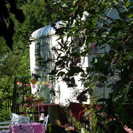 Alte Kate Mit Bau-& Zirkuswagen Im Gartenidyll In Putbus Ot * Kasnevitz